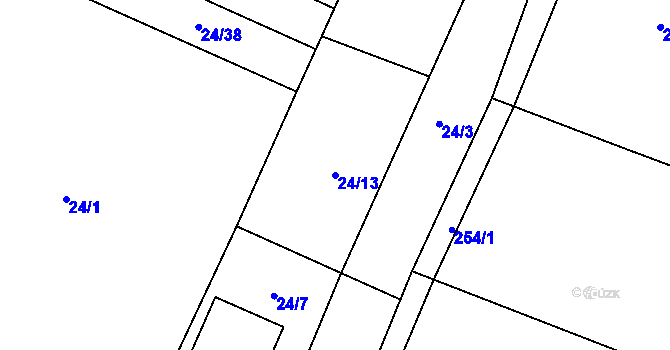 Parcela st. 24/13 v KÚ Petrovice u Humpolce, Katastrální mapa