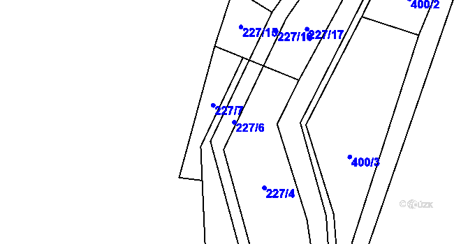 Parcela st. 227/6 v KÚ Petrovice u Humpolce, Katastrální mapa