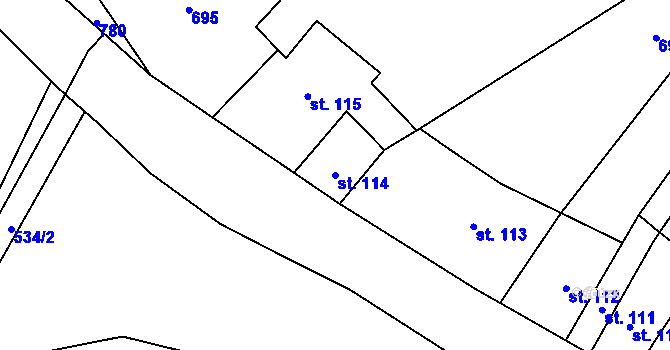 Parcela st. 114 v KÚ Petrovice u Sušice, Katastrální mapa