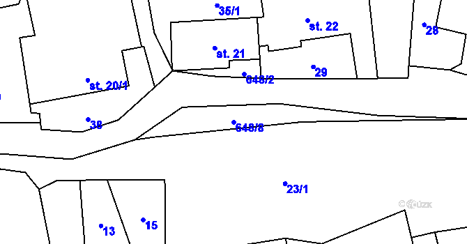 Parcela st. 648/8 v KÚ Petrovice u Sušice, Katastrální mapa