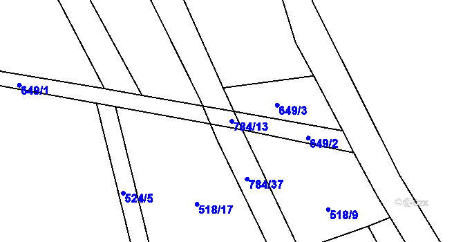 Parcela st. 784/13 v KÚ Petrovice u Sušice, Katastrální mapa