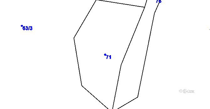 Parcela st. 71 v KÚ Trsice, Katastrální mapa