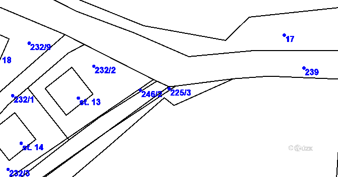 Parcela st. 225/3 v KÚ Trsice, Katastrální mapa
