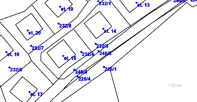 Parcela st. 246/3 v KÚ Trsice, Katastrální mapa