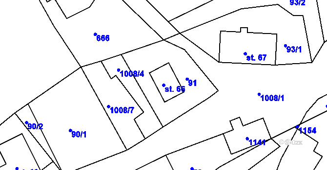 Parcela st. 66 v KÚ Petrovice v Lužických horách, Katastrální mapa