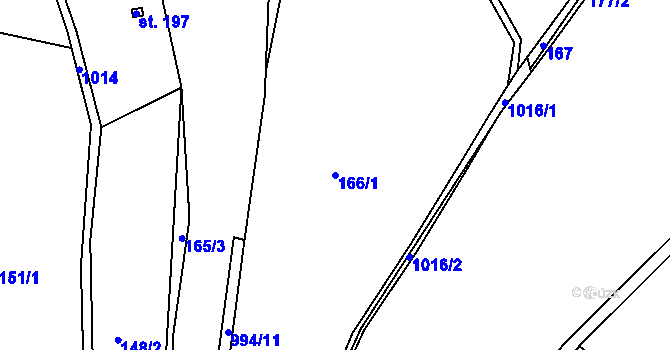 Parcela st. 166/1 v KÚ Petrovice v Lužických horách, Katastrální mapa