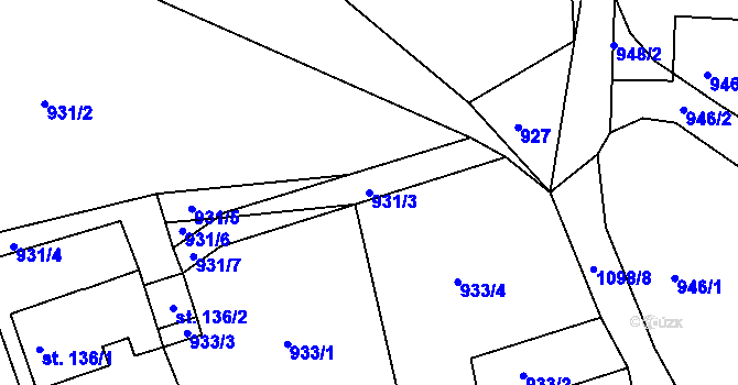Parcela st. 931/3 v KÚ Petrovice v Lužických horách, Katastrální mapa