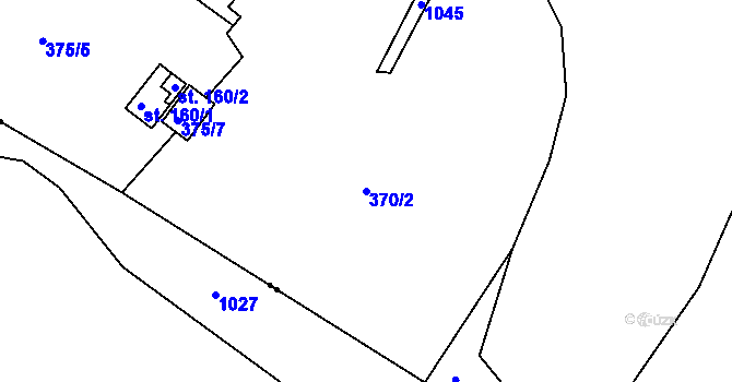 Parcela st. 370/2 v KÚ Petrovice v Lužických horách, Katastrální mapa