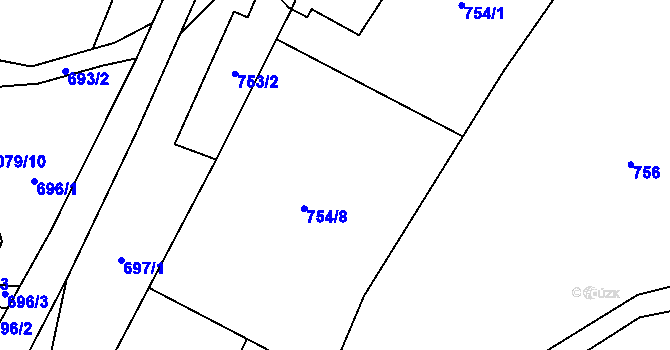 Parcela st. 754/1 v KÚ Petrovice u Chabařovic, Katastrální mapa