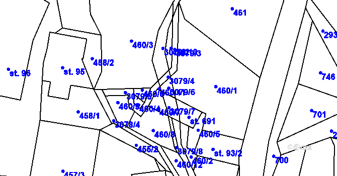 Parcela st. 3079/6 v KÚ Petrovice u Chabařovic, Katastrální mapa