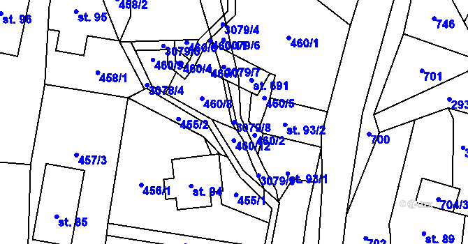 Parcela st. 3079/8 v KÚ Petrovice u Chabařovic, Katastrální mapa