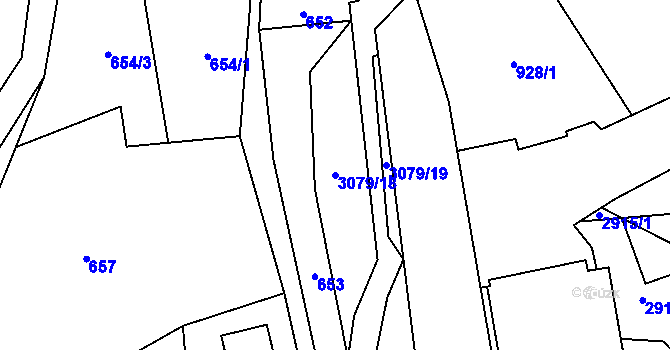 Parcela st. 3079/18 v KÚ Petrovice u Chabařovic, Katastrální mapa