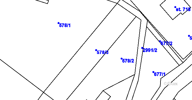Parcela st. 578/3 v KÚ Petrovice u Chabařovic, Katastrální mapa