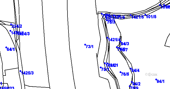 Parcela st. 73/1 v KÚ Petrovice u Štoků, Katastrální mapa