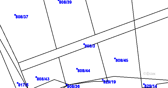 Parcela st. 808/3 v KÚ Petrovice u Štoků, Katastrální mapa