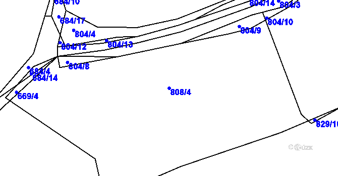 Parcela st. 808/4 v KÚ Petrovice u Štoků, Katastrální mapa
