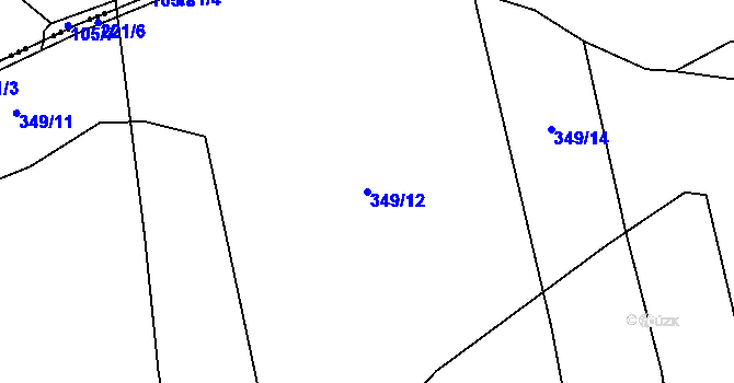 Parcela st. 349/12 v KÚ Petrovice u Štoků, Katastrální mapa