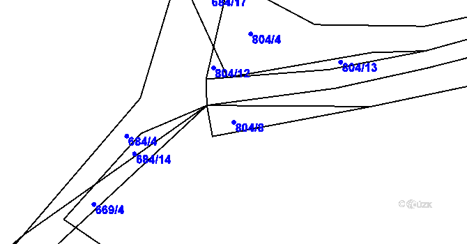 Parcela st. 804/8 v KÚ Petrovice u Štoků, Katastrální mapa