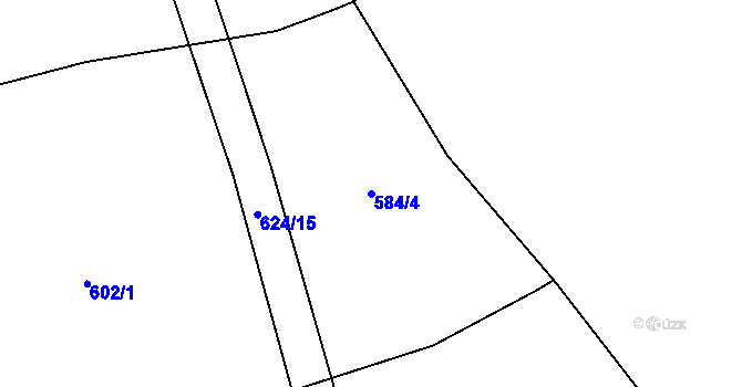Parcela st. 584/4 v KÚ Kanice u Petrovic, Katastrální mapa