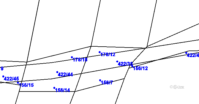 Parcela st. 178/12 v KÚ Petrovice u Nového Bydžova, Katastrální mapa