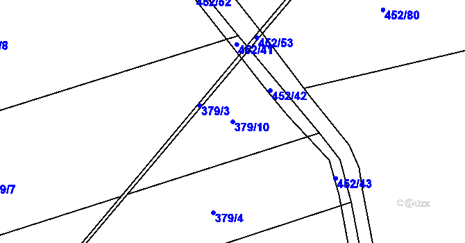 Parcela st. 379/10 v KÚ Petrovice u Nového Bydžova, Katastrální mapa