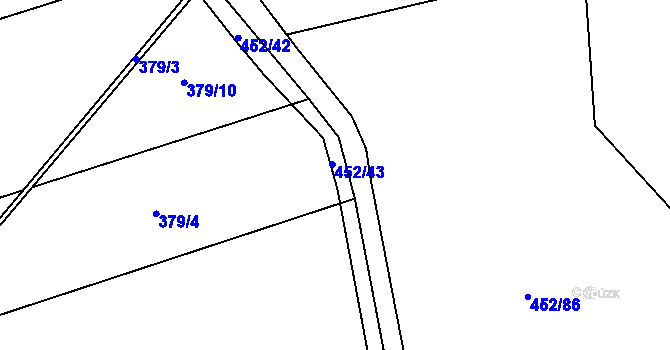 Parcela st. 452/43 v KÚ Petrovice u Nového Bydžova, Katastrální mapa