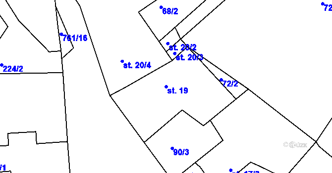 Parcela st. 19 v KÚ Petrovice nad Orlicí, Katastrální mapa
