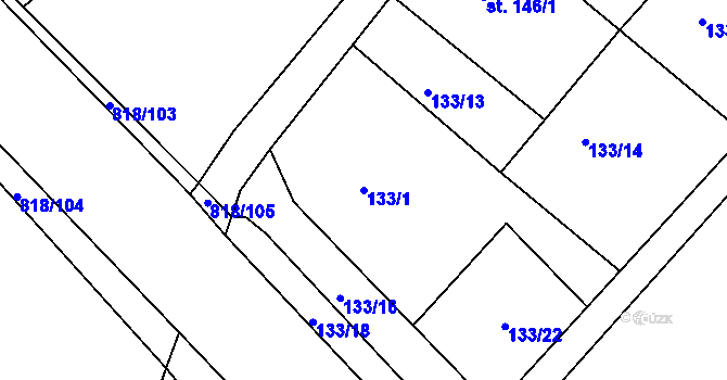 Parcela st. 133/1 v KÚ Petrovice nad Orlicí, Katastrální mapa