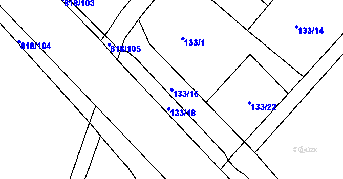 Parcela st. 133/16 v KÚ Petrovice nad Orlicí, Katastrální mapa