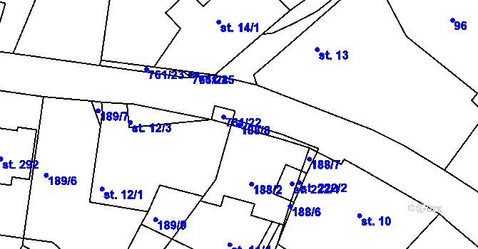 Parcela st. 188/8 v KÚ Petrovice nad Orlicí, Katastrální mapa