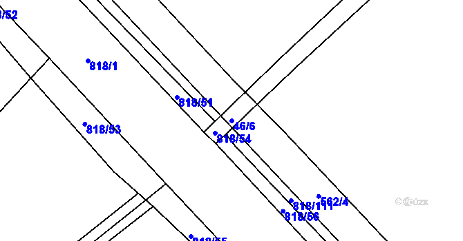Parcela st. 46/6 v KÚ Petrovice nad Orlicí, Katastrální mapa