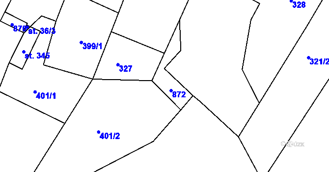 Parcela st. 35/3 v KÚ Petrovice nad Orlicí, Katastrální mapa
