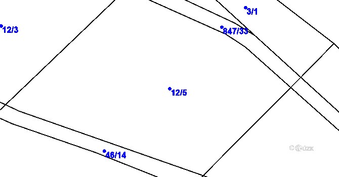 Parcela st. 12/5 v KÚ Petrovice nad Orlicí, Katastrální mapa