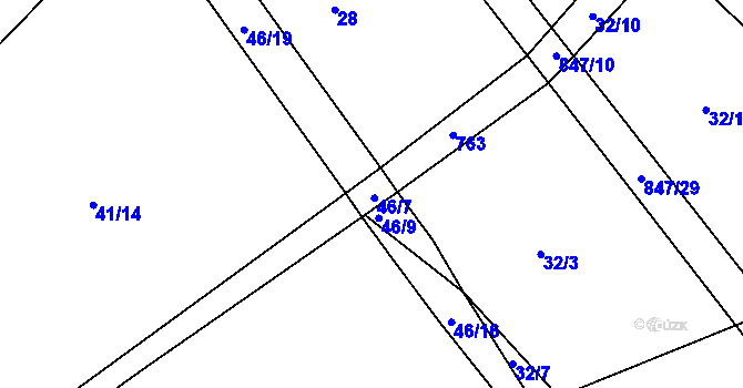 Parcela st. 46/7 v KÚ Petrovice nad Orlicí, Katastrální mapa