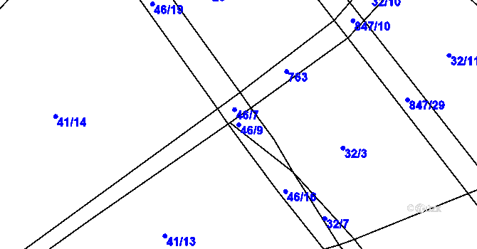 Parcela st. 46/9 v KÚ Petrovice nad Orlicí, Katastrální mapa