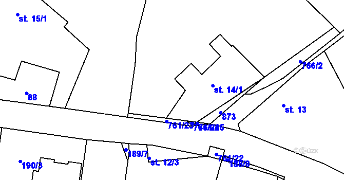 Parcela st. 87 v KÚ Petrovice nad Orlicí, Katastrální mapa