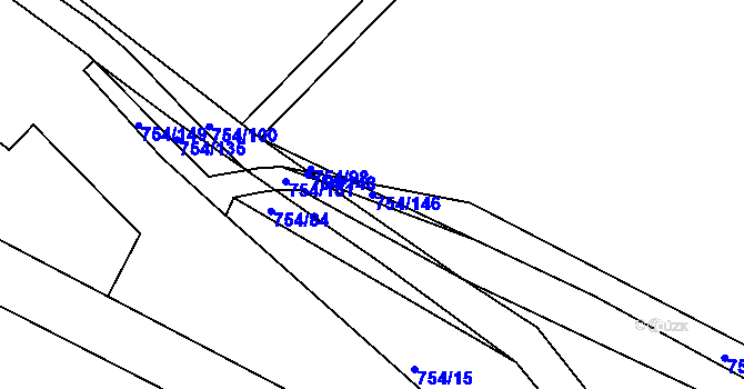 Parcela st. 754/146 v KÚ Petrovice nad Orlicí, Katastrální mapa