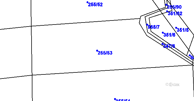 Parcela st. 255/53 v KÚ Petrovice u Lanškrouna, Katastrální mapa