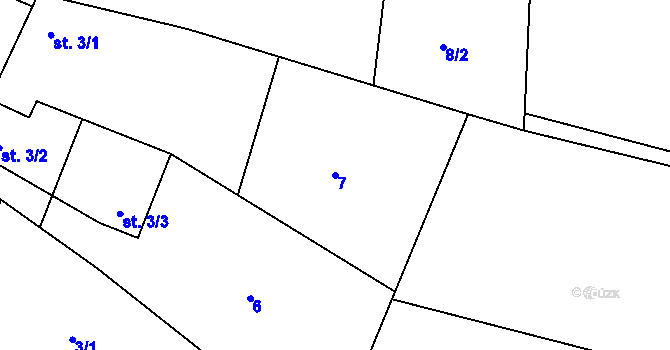 Parcela st. 7 v KÚ Petrovice u Blanska, Katastrální mapa