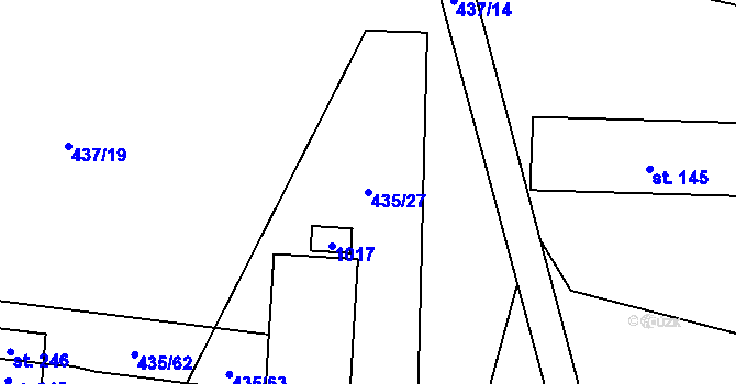 Parcela st. 435/27 v KÚ Petrovice u Blanska, Katastrální mapa