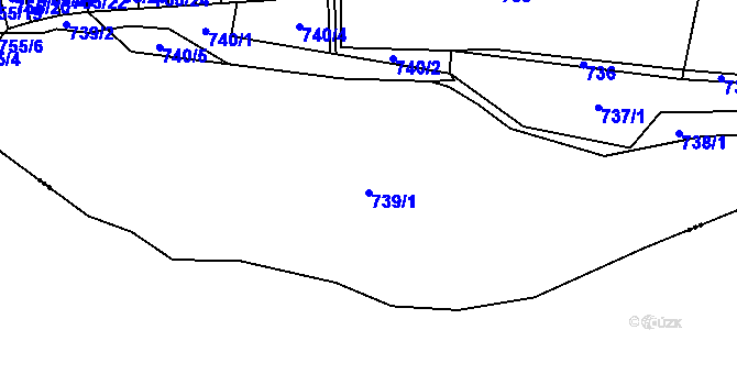 Parcela st. 739/1 v KÚ Petrovice u Blanska, Katastrální mapa