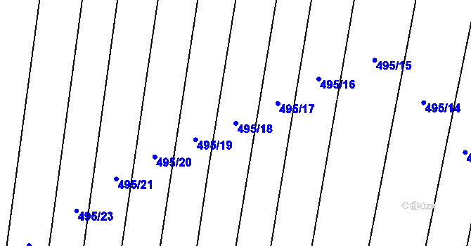 Parcela st. 495/18 v KÚ Petrovice u Blanska, Katastrální mapa