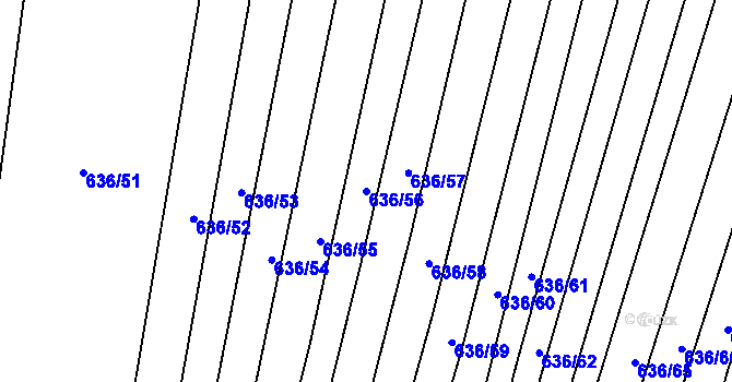 Parcela st. 636/56 v KÚ Petrovice u Blanska, Katastrální mapa