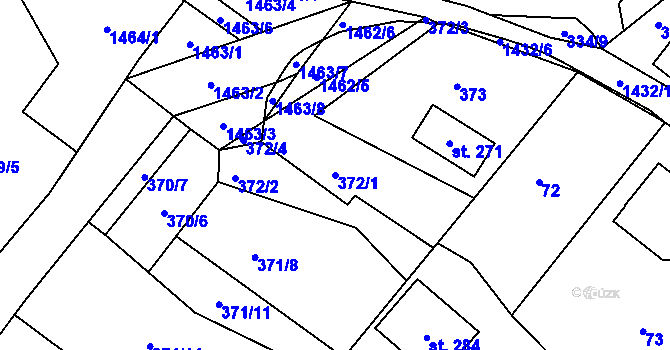 Parcela st. 372/1 v KÚ Petrovice u Třebíče, Katastrální mapa