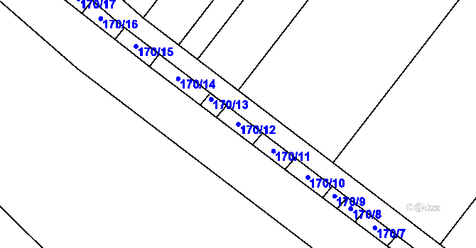 Parcela st. 170/12 v KÚ Petrovice u Moravského Krumlova, Katastrální mapa