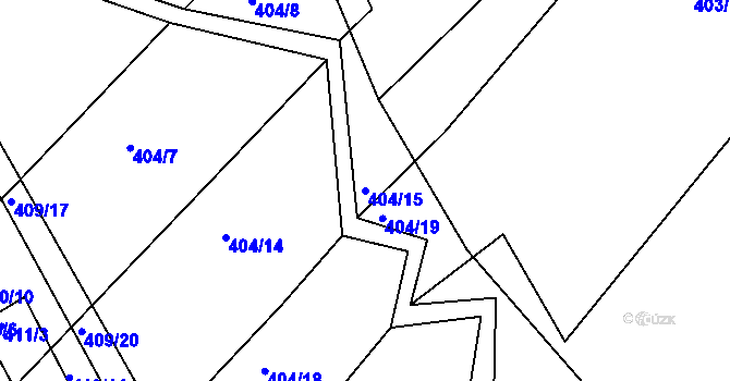 Parcela st. 404/15 v KÚ Petrovice u Nového Města na Moravě, Katastrální mapa