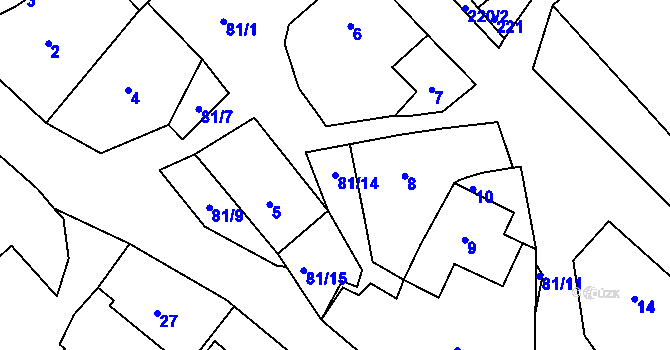 Parcela st. 81/14 v KÚ Petrovice u Nového Města na Moravě, Katastrální mapa
