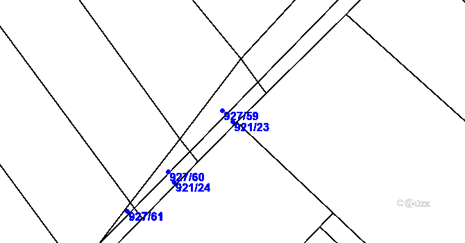 Parcela st. 921/23 v KÚ Hološiny, Katastrální mapa