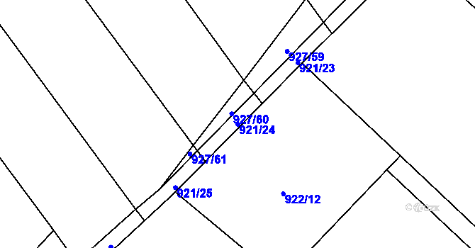Parcela st. 921/24 v KÚ Hološiny, Katastrální mapa