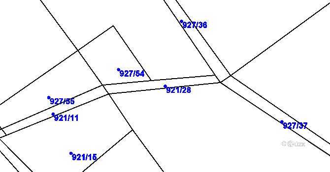 Parcela st. 921/28 v KÚ Hološiny, Katastrální mapa
